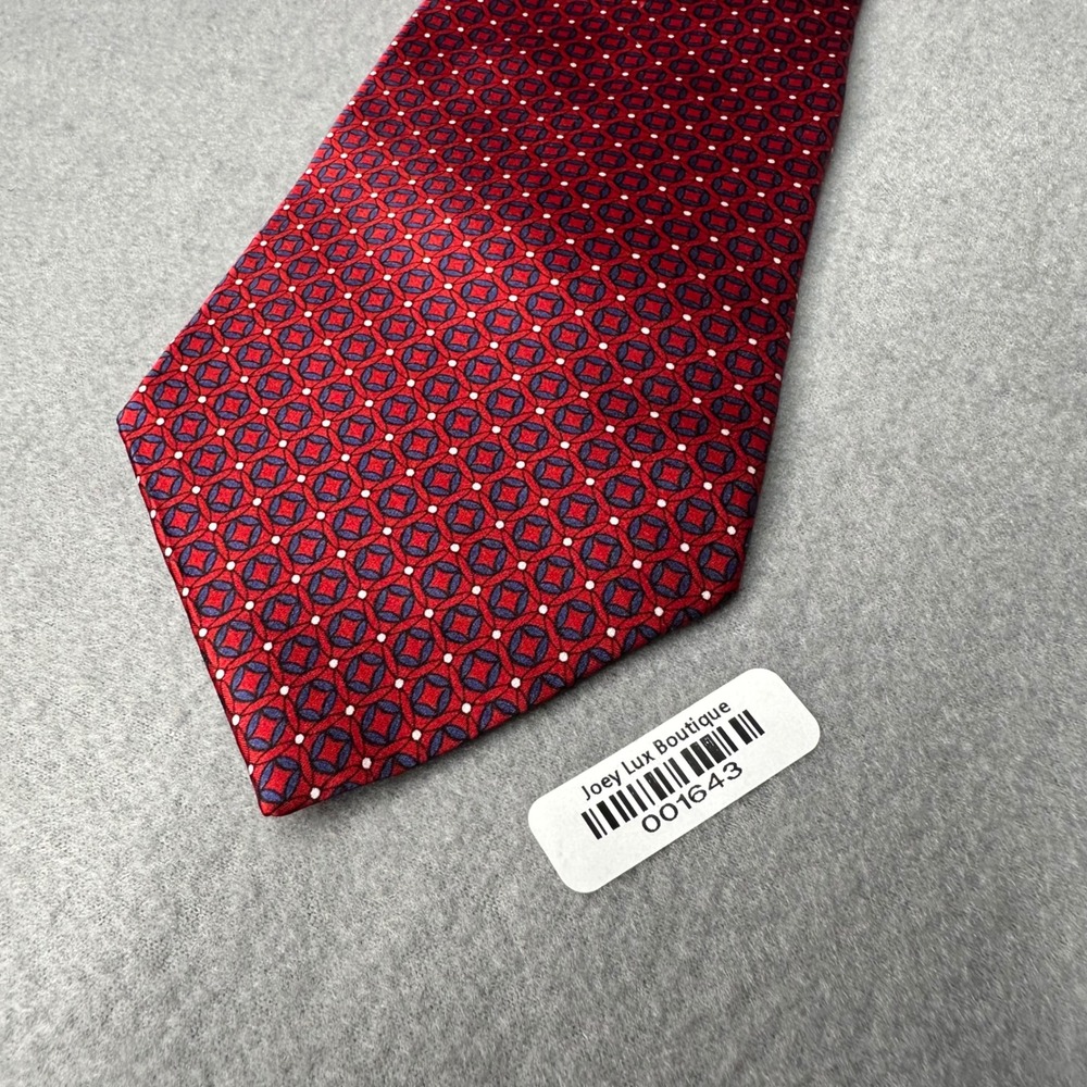 Croft & Barrow Men's Burgundy‎ Geometric Silk Tie